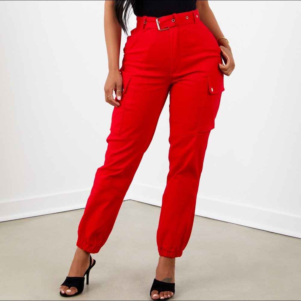 Sorella Red Cargo Pants